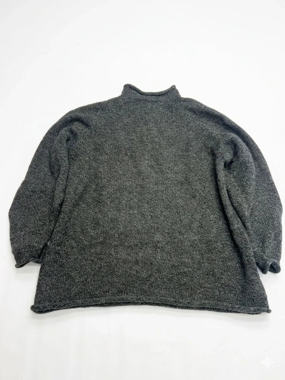 VTG Rey Wear Exclusive 100% Merino Wool Roll Neck Sweater Charcoal Gray XL